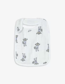 Aden + Anais Jungle Jam Cotton-muslin Snap Bibs Set Of Three -Boutique Fashionable Childrens Clothing Store 164 3002721 7102G JUNGLEJAM ALT02