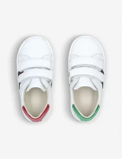 Gucci New Ace VL Leather Trainers 4-8 Years -Boutique Fashionable Childrens Clothing Store 5121 10004 0508410109 WHITE ALT02