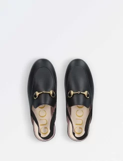 Gucci Princetown Leather Slingback Loafers 4-8 Years -Boutique Fashionable Childrens Clothing Store 5121 10004 1014000109 BLACK ALT02