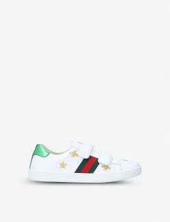 Gucci New Ace Bee Star Leather Trainers 8-10 Years
