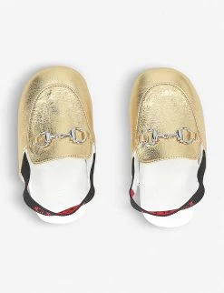 Gucci Princetown Metallic Leather Loafers 4-6 Months 5 Gucci Princetown Metallic Leather Loafers 4-6 Months -Boutique Fashionable Childrens Clothing Store 5121 10004 2245761109 GOLD ALT02