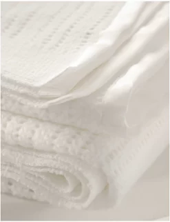 Cellular Cotton Cot Blanket -Boutique Fashionable Childrens Clothing Store 770 10121 CLRCD WHITE ALT02