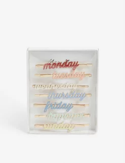 Meri-Meri Weekday Hair Slides Pack Of 7