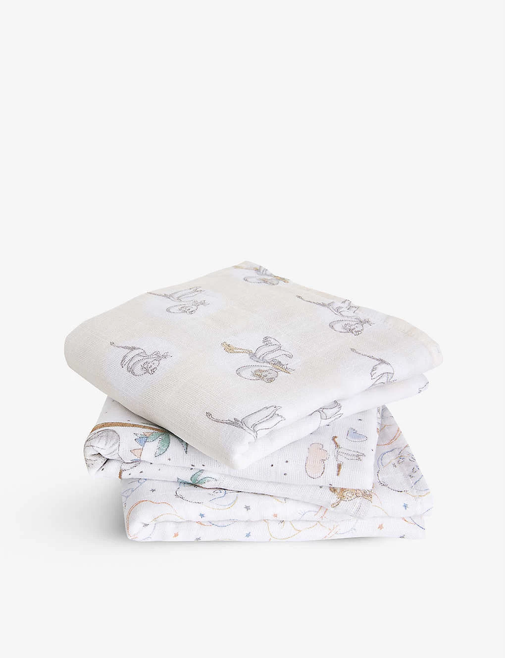 Aden + Anais Disney Dumbo Cotton Muslins Pack Of Three 2 Aden + Anais Disney Dumbo Cotton Muslins Pack Of Three - Image 2