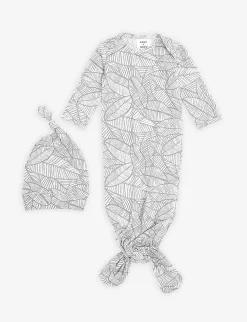 Aden + Anais Stretch-cotton Gown And Hat 0-3 Months