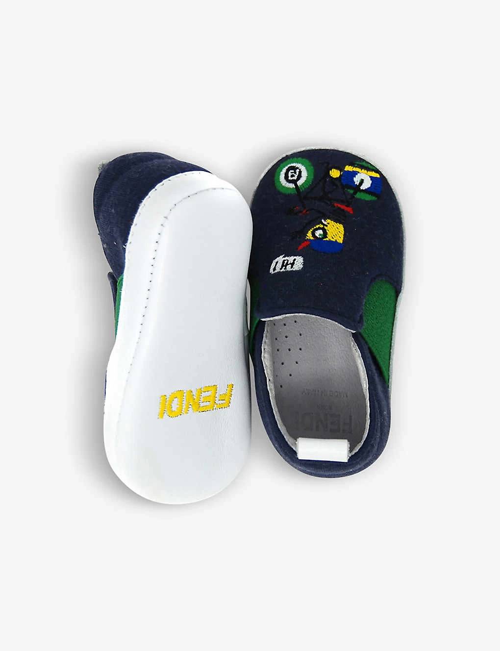 Pre-Loved Fendi Cactus-detail Cotton Crib Shoes 0-6 Months 2 Pre-Loved Fendi Cactus-detail Cotton Crib Shoes 0-6 Months - Image 2