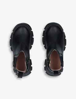 Gucci Leon Leather Chelsea Boots 5-8 Years -Boutique Fashionable Childrens Clothing Store R03671014 BLACK ALT02