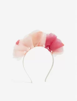 Meri-Meri Floral Ribbon Headband -Boutique Fashionable Childrens Clothing Store R03676541 PINK ALT02
