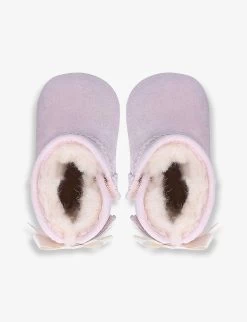 Ugg Jesse Bow II Suede Boots 0-12 Months -Boutique Fashionable Childrens Clothing Store R03706897 PALEPINK ALT02