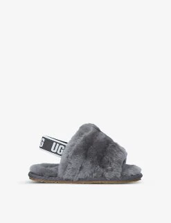 Ugg Fluff Yeah Logo-strap Sheepskin Sandals 2-5 Years