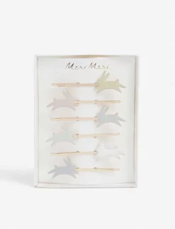 Meri-Meri Bunny Enamelled-brass Hair Slides