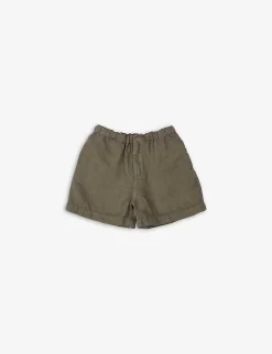 Lobster Elasticated Linen And Cotton-blend Shorts 3-12 Years