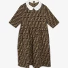 FENDI FF Logo Peter Pan Jersey Dress 8-14 Years