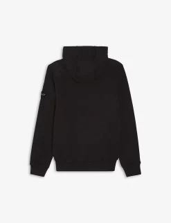 Stone Island Brand-patch Crew Neck Cotton Hoody 4-14 Years -Boutique Fashionable Childrens Clothing Store R03791752 BLACK ALT02