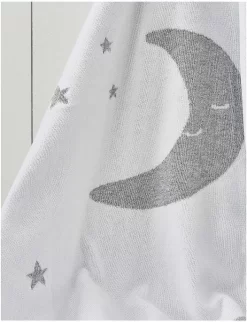 Sleepy Kimbo Elephant Print Cotton Baby Blanket 100cm X 75cm -Boutique Fashionable Childrens Clothing Store R03803137 GREY ALT02