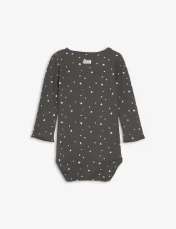 Stardust Printed Organic-cotton Bodysuit 3 Months - 2 Years -Boutique Fashionable Childrens Clothing Store R03837790 BLACK ALT02