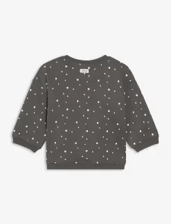 Stardust Printed Organic Cotton Sweatshirt 3 Months-3 Years -Boutique Fashionable Childrens Clothing Store R03837793 BLACK ALT02