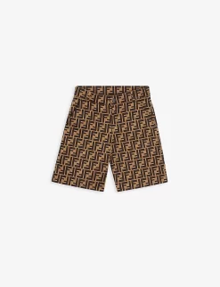 FENDI FF-print Cotton-blend Shorts 4-14 Years