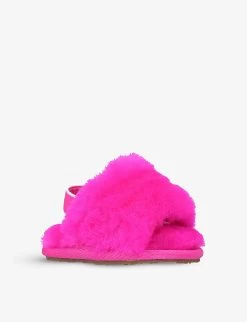Ugg Fluff Yeah Sheepskin Slides 0-12 Months -Boutique Fashionable Childrens Clothing Store R03850323 FUCHSIA ALT02