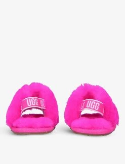 Ugg Fluff Yeah Sheepskin Slides 0-12 Months -Boutique Fashionable Childrens Clothing Store R03850323 FUCHSIA ALT03