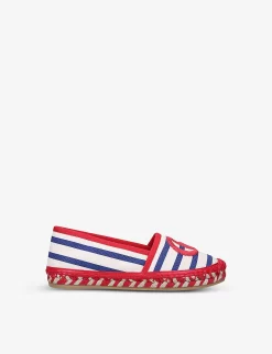 Gucci Striped Logo-embroidered Canvas Espadrilles 4-8 Years