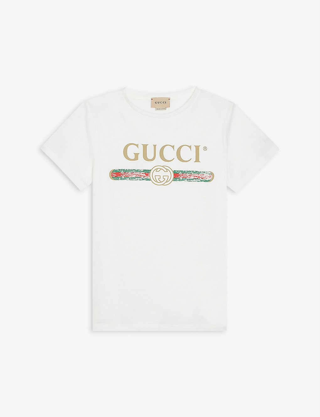 Gucci Vintage Brand-print Cotton T-shirt 4-10 Years 1 Gucci Vintage Brand-print Cotton T-shirt 4-10 Years