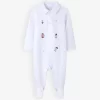 London Graphic-embroidered Organic-cotton Babygrow 0-24 Months
