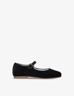 Avery Round-toe Velvet Shoes 4-7 Years