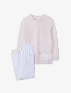 Polar Bear Side-applique Cotton Pyjamas 7-12 Years