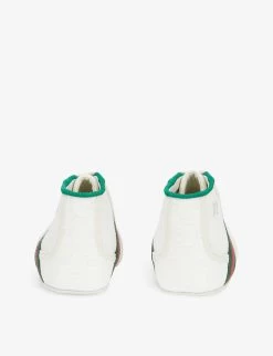 Gucci New Tennis Logo-print Canvas Trainers 0-1 Year -Boutique Fashionable Childrens Clothing Store R03942251 WHITECOMB ALT03