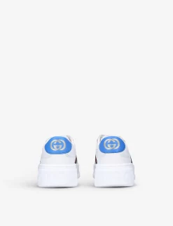 Gucci Chunky B Logo-printed Leather Low-top Trainers -Boutique Fashionable Childrens Clothing Store R03942283 WHITECOMB ALT03