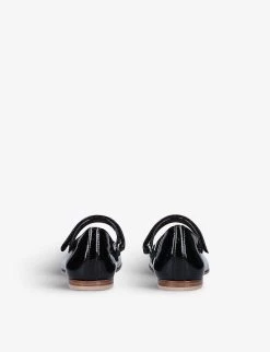 Gucci Aisha Horsebit-embellished Patent Leather Ballerina Flats 1-4 Years -Boutique Fashionable Childrens Clothing Store R03942289 BLACK ALT03