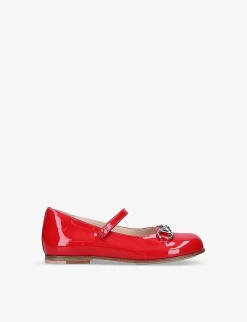 Gucci Aisha Horsebit-embellished Patent Leather Ballerina Flats 1-4 Years