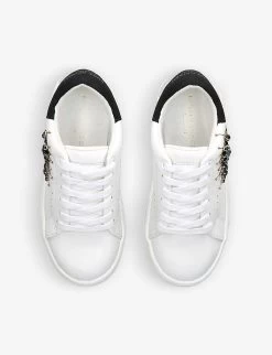 Kurt Geiger London Mini Laney Eagle Leather Platform Trainers 6-7 Years -Boutique Fashionable Childrens Clothing Store R03945256 WHITE ALT01