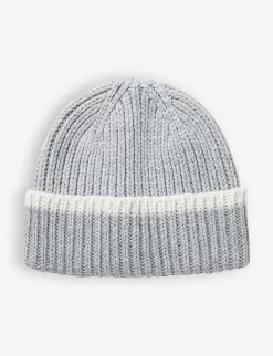 Colour-block Knitted Beanie Hat