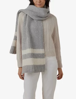 Colour-block Knitted Scarf -Boutique Fashionable Childrens Clothing Store R03946719 PALEGRMRL ALT02