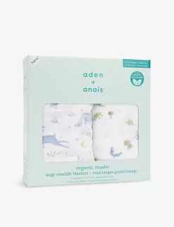 Aden + Anais Outdoors Organic-cotton Swaddles Pack Of Two