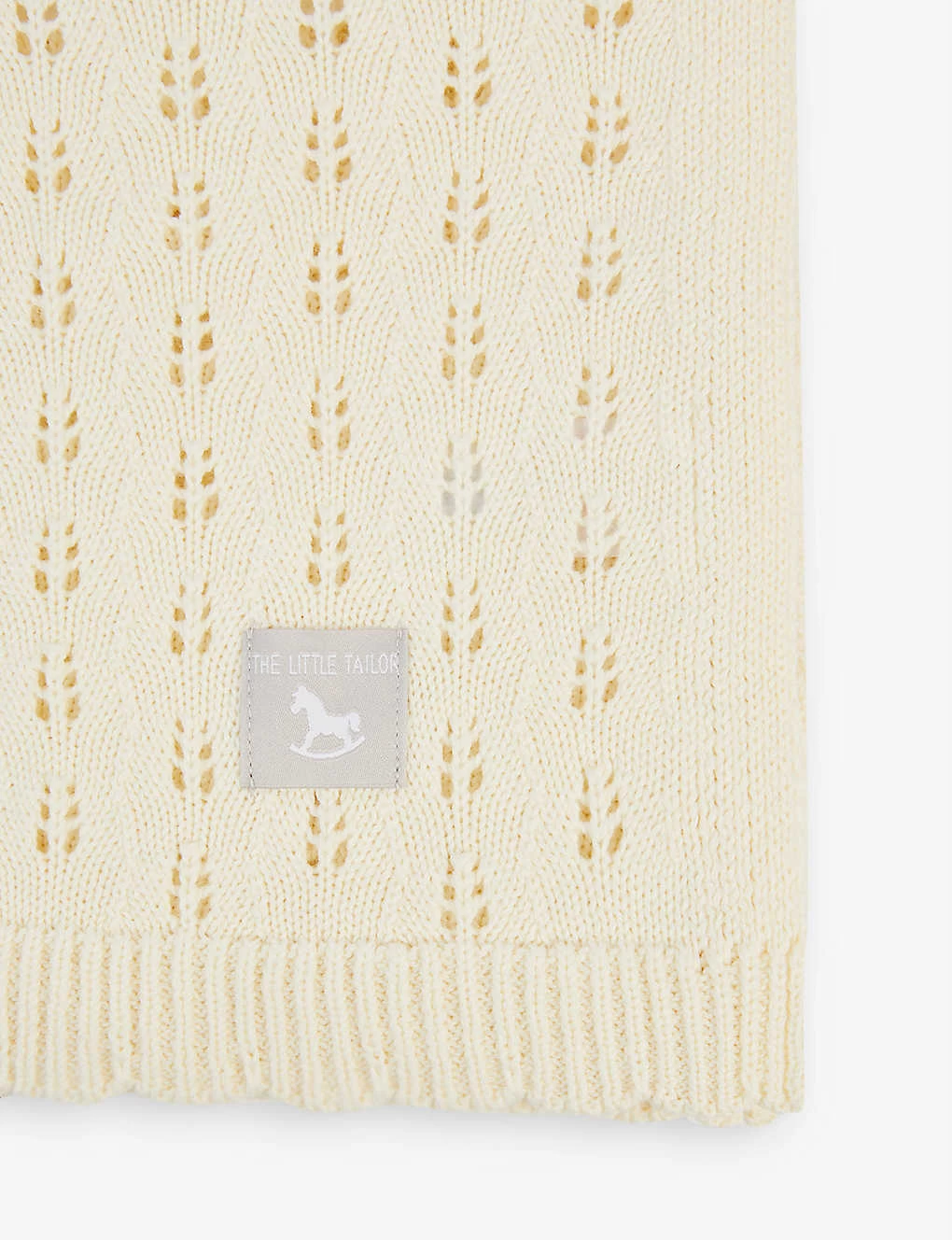 Brand-patch Pointelle-detail Cotton Blanket 2 Brand-patch Pointelle-detail Cotton Blanket - Image 2
