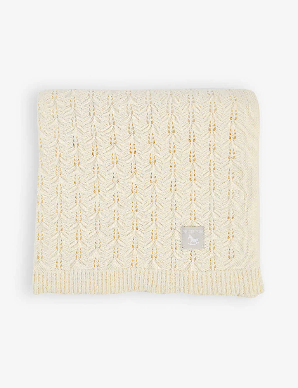 Brand-patch Pointelle-detail Cotton Blanket 3 Brand-patch Pointelle-detail Cotton Blanket - Image 3
