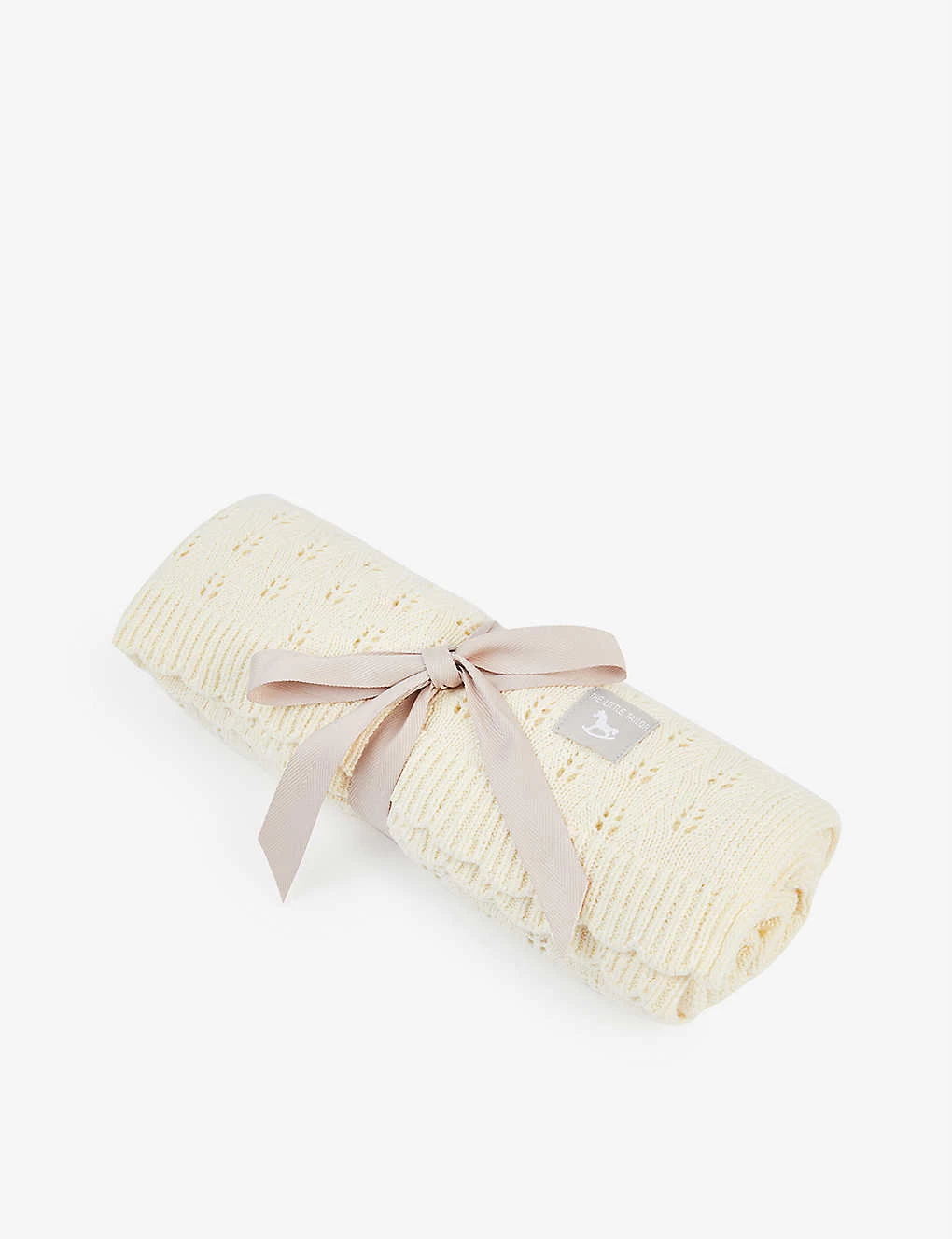 Brand-patch Pointelle-detail Cotton Blanket 1 Brand-patch Pointelle-detail Cotton Blanket