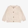 Button-detail Pointelle Cotton-knit Cardigan 3-24 Months