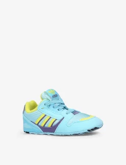 ADIDAS ZX 8000 Faux-suede And Mesh Crib Shoes 6-12 Months -Boutique Fashionable Childrens Clothing Store R03970418 BLUEOTHER ALT02