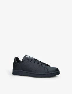 ADIDAS Stan Smith Leather Trainers 9-10 Years -Boutique Fashionable Childrens Clothing Store R03970447 BLACK ALT02
