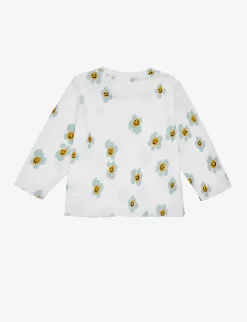 STELLA MCCARTNEY Smiley Floral-print Cotton T-shirt 3-36 Months 5 STELLA MCCARTNEY Smiley Floral-print Cotton T-shirt 3-36 Months -Boutique Fashionable Childrens Clothing Store R03970901 IVORYMULTI ALT02