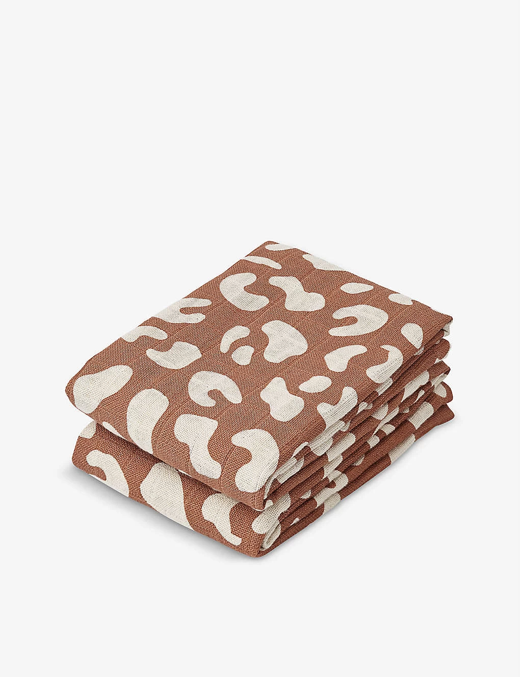 Liewood Lewis Leopard-print Set Of Two Organic-cotton Muslins 1 Liewood Lewis Leopard-print Set Of Two Organic-cotton Muslins