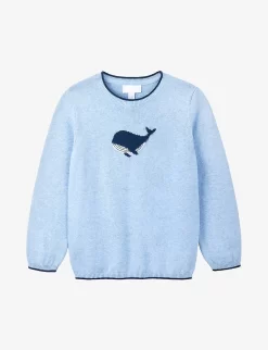 Whale-motif Cotton Jumper 18 Months-6 Years