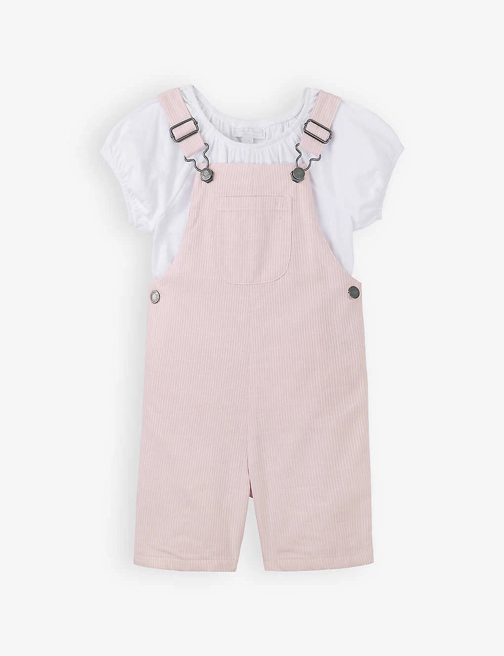 Striped Cotton Dungarees And T-shirt Set 18 Months - 4 Years 1 Striped Cotton Dungarees And T-shirt Set 18 Months - 4 Years