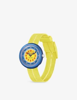 Flik Flak FBNP189 Retro Yellow Bio-sourced Plastic And Recycled PET-blend Watch