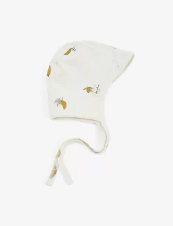 Set Of Two Cherry-embroidered Organic Cotton Baby Helmets 0-9 Months