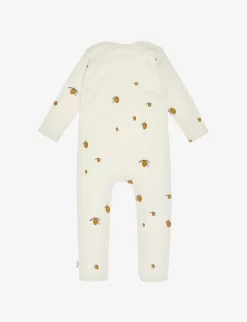 Lemon-print Organic-cotton Jersey Romper 9-18 Months -Boutique Fashionable Childrens Clothing Store R03999194 LEMON ALT02